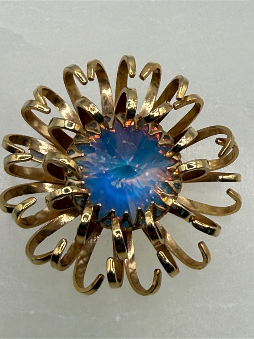 Vintage Sarah Cov 1969 mystic modernist Rivoli brooch pin runway